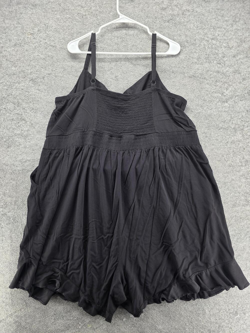 Torrid Romper Womens 4 Black Ruffle Hem Sleeveless Adjustable Straps Rayon Blend - Picture 10 of 10